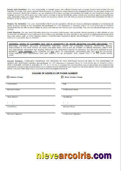 Denmark Danskebank bank mortgage statement, 3 pages, 3